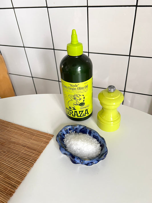 Blombruden ostronskål blå