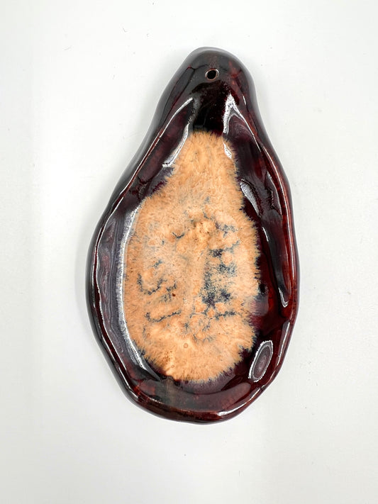 Blombruden rökelsehållare brun beige