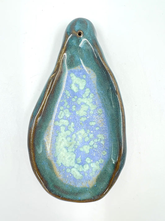 Blombruden rökelsehållare turkos ljusblå