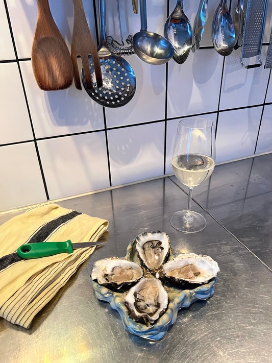 Blombruden ostronfat turkos