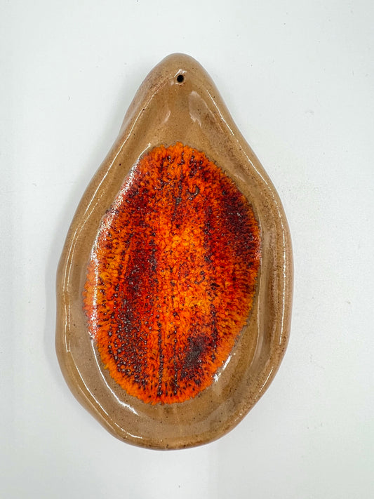 Blombruden rökelsehållare beige orange