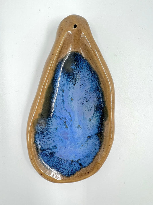 Blombruden rökelsehållare beige blå