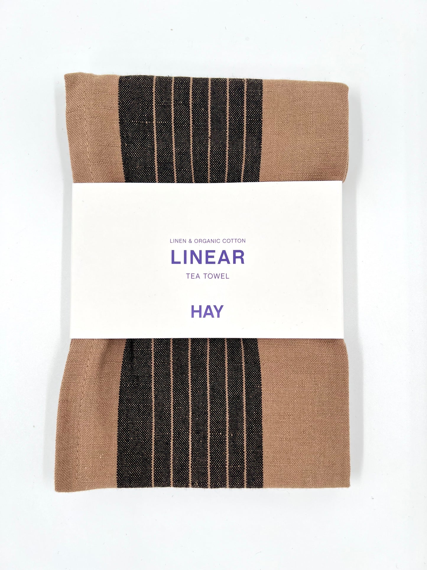 HAY Linear kökshandduk brun
