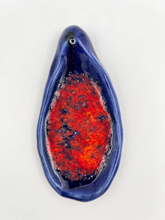 Blombruden rökelsehållare blå