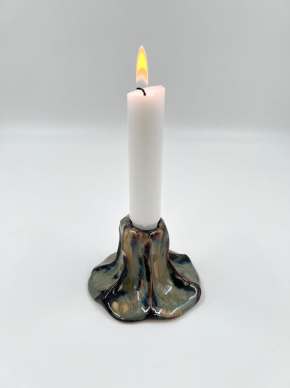 Blombruden ljusstake mörkgrön