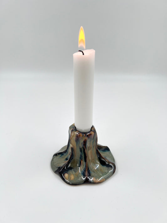 Blombruden ljusstake mörkgrön