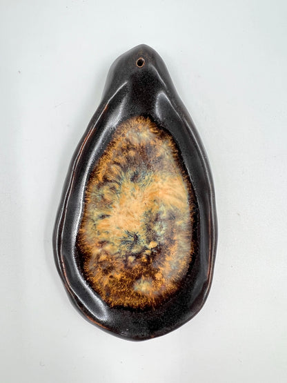 Blombruden rökelsehållare matt brun beige