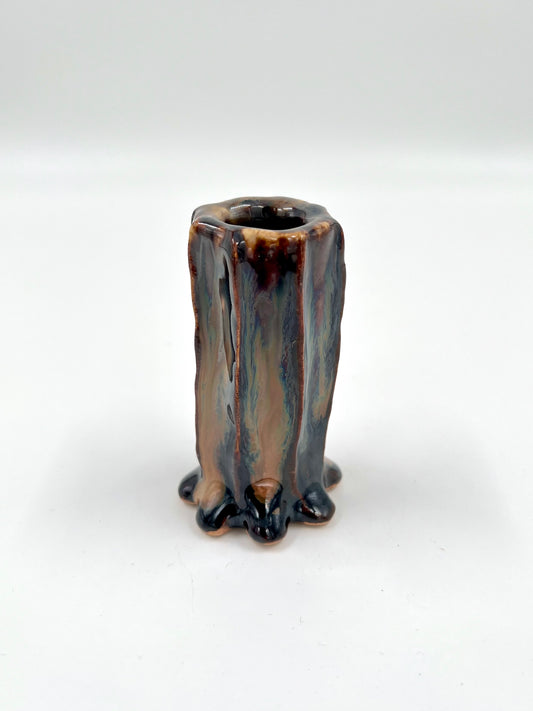 Blombruden minivas brun guld