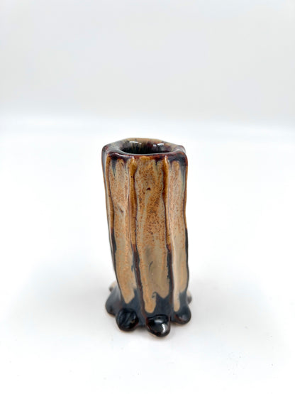 Blombruden minivas brun beige