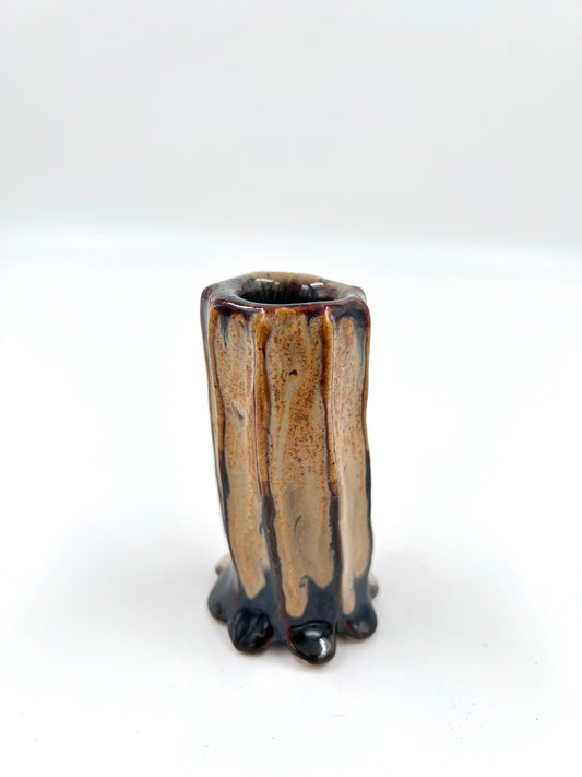 Blombruden minivas brun beige