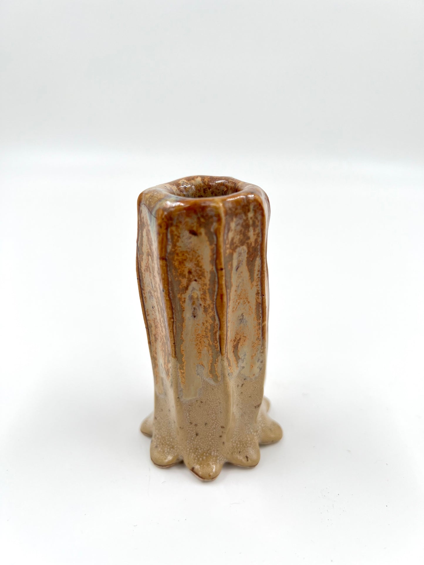 Blombruden minivas beige ljusbrun