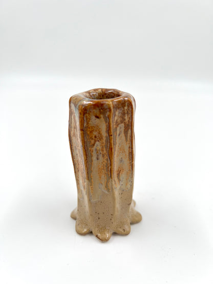 Blombruden minivas beige ljusbrun