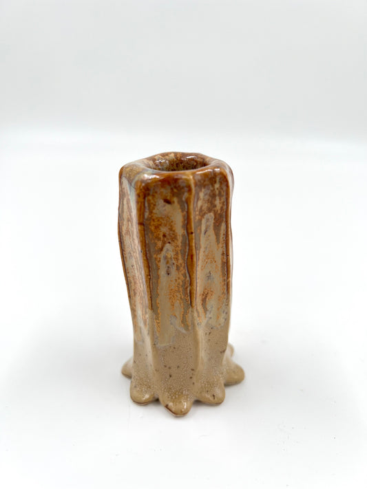 Blombruden minivas beige ljusbrun