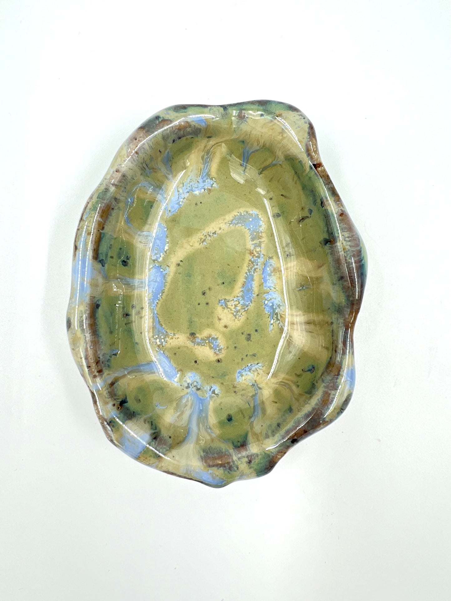 Blombruden ostronskål turkos