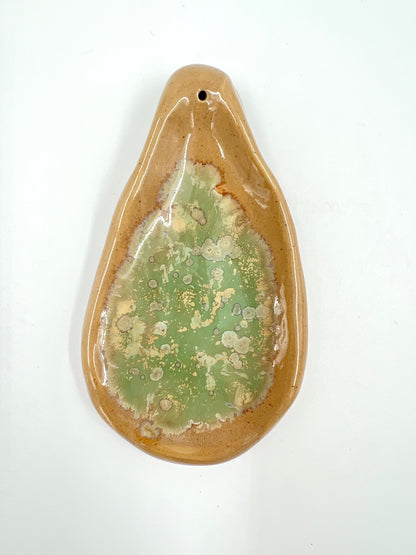 Blombruden rökelsehållare beige ljusgrön