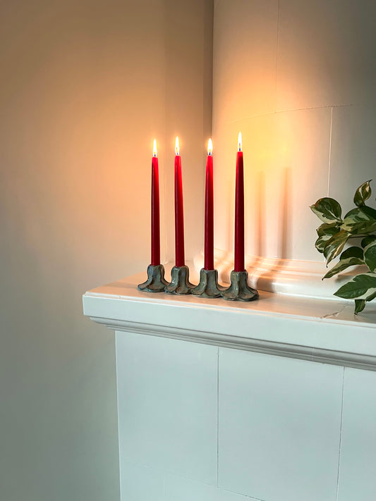 Blombruden adventsljusstake turkos