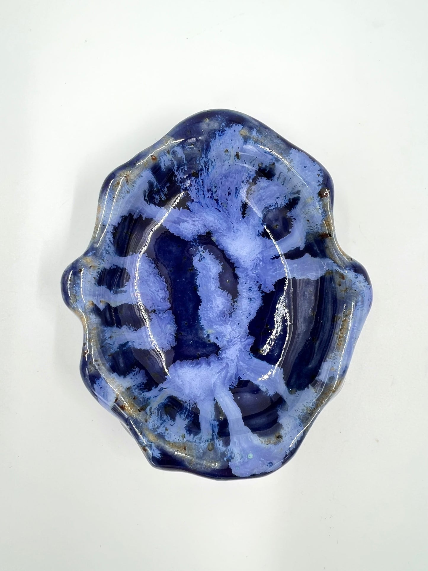 Blombruden ostronskål blå