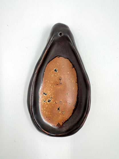 Blombruden rökelsehållare matt brun ljusbrun