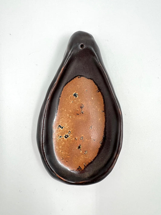 Blombruden rökelsehållare matt brun ljusbrun