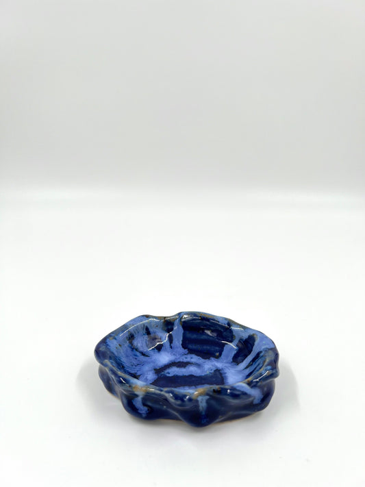 Blombruden ostronskål blå