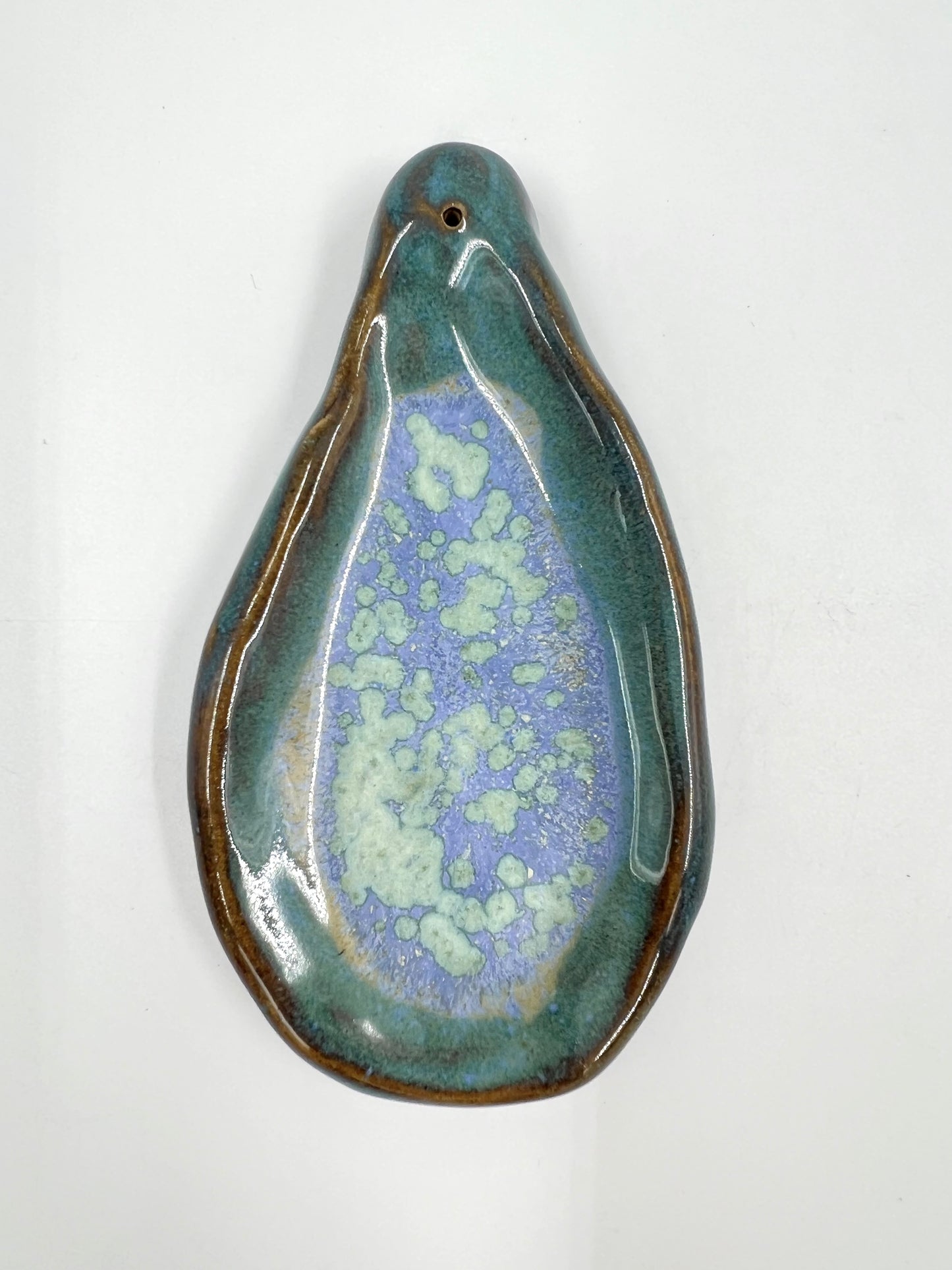 Blombruden rökelsehållare turkos ljusblå