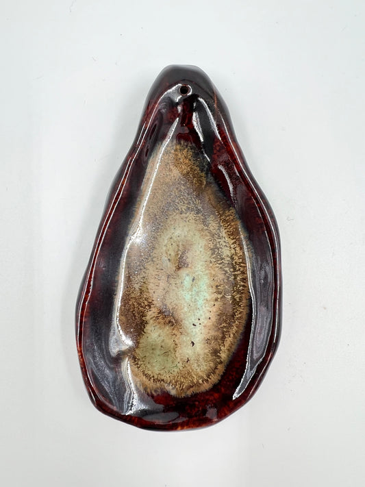 Blombruden rökelsehållare brun ljusgrön