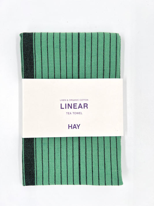HAY Linear kökshandduk grön
