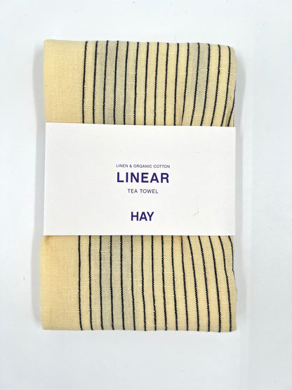 HAY Linear kökshandduk ljusgul