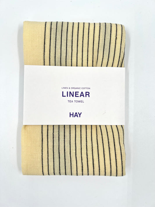 HAY Linear kökshandduk ljusgul