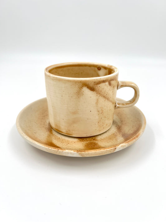 HK Living kaffekopp med fat beige