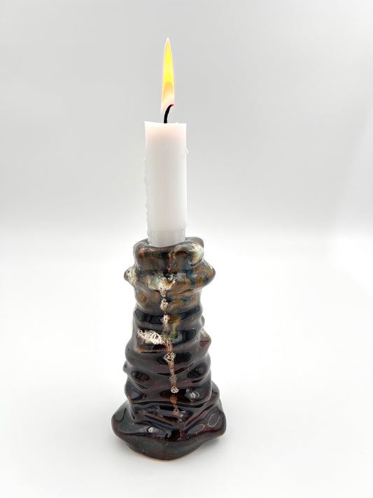 Blombruden stor ljusstake brun